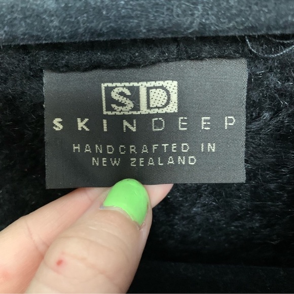 Skin deep Lambskin Leather Black Moto Jacket Size M - Picture 4 of 9